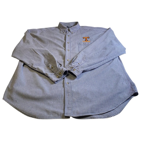 Lee Sport Blue & White Plaid UT Vols Button Down, 2X - Picture 3 of 8